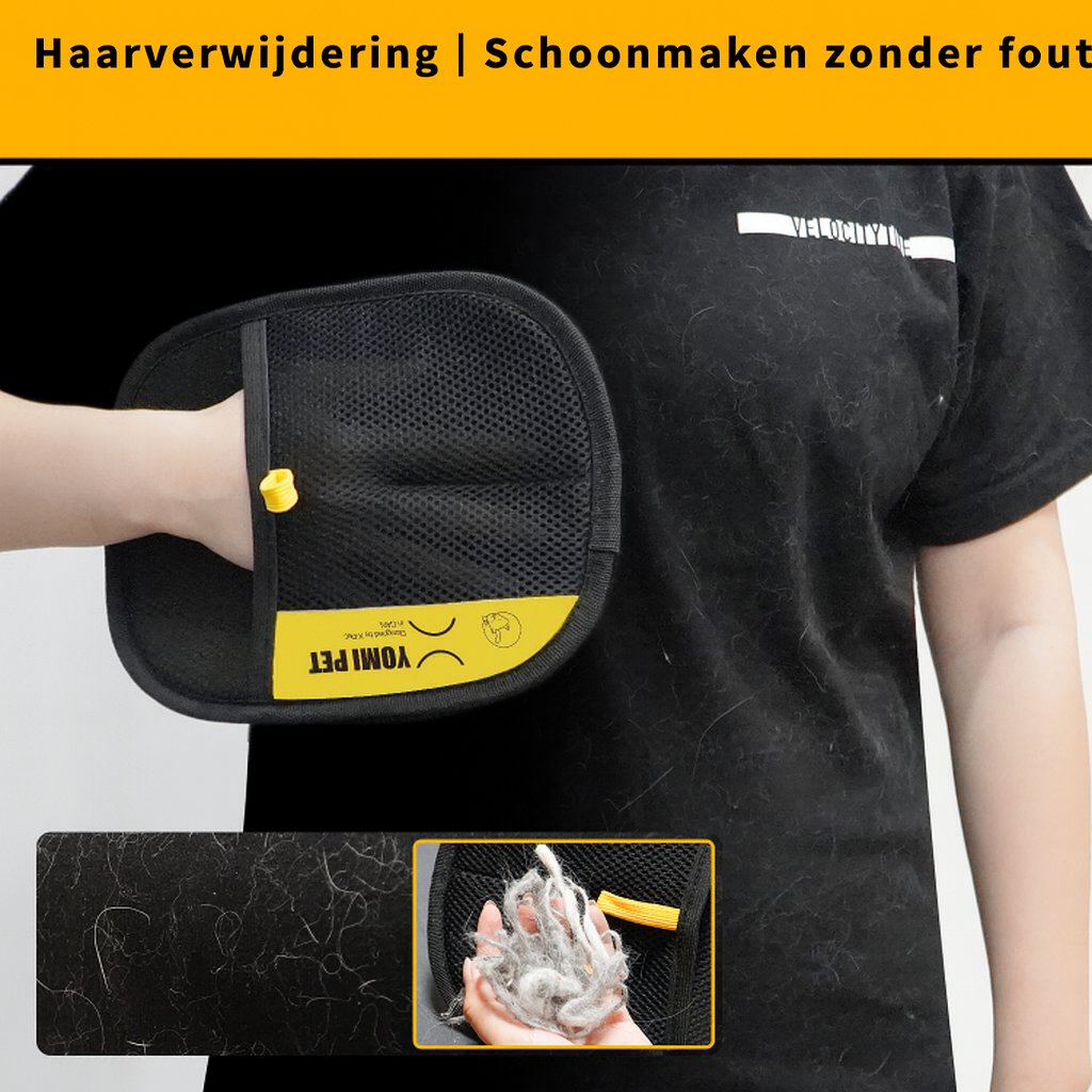 Petflix Verwijderhandschoenen voor dierenhaar YOMI PET