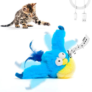 Interactieve Fladderende Vogel – Elektrisch Speeltje met Kattenkruid en Geluid (Oplaadbaar) Petflix